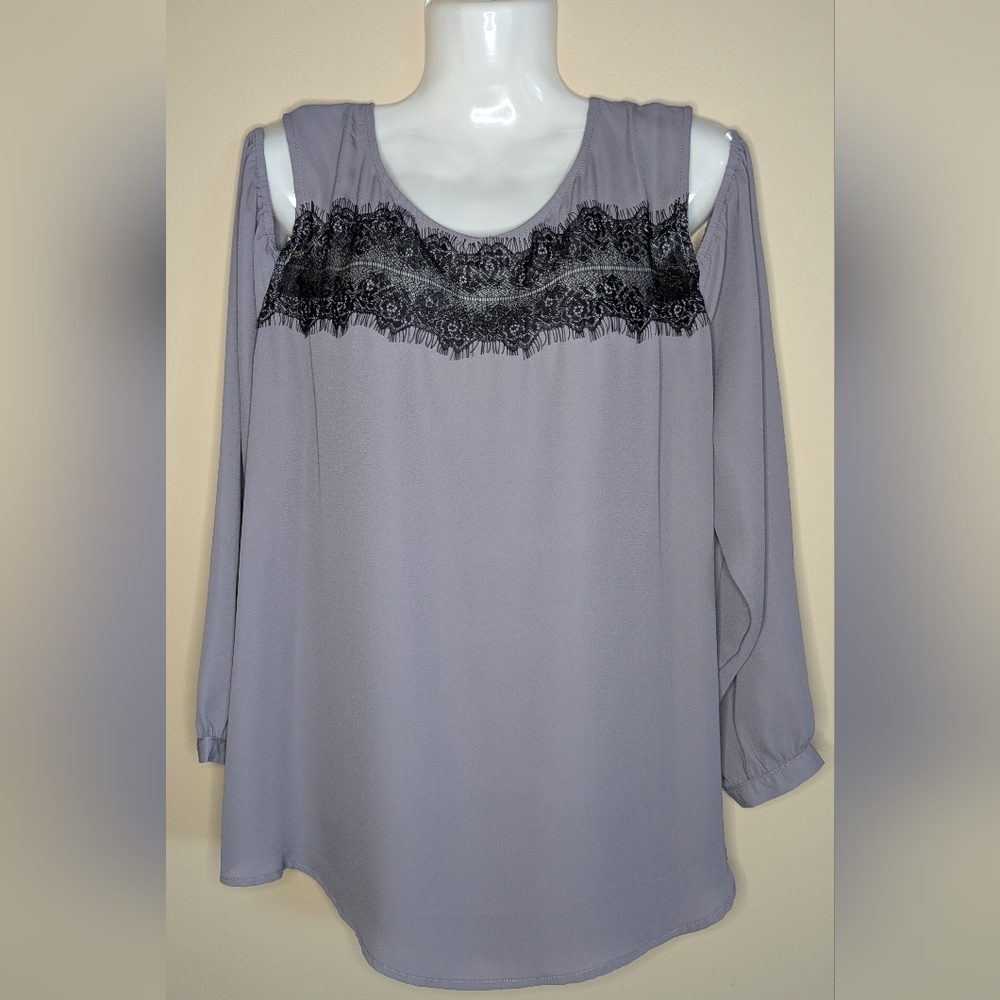 Maurices Lace Yoke Cold Shoulder Long Sleeve